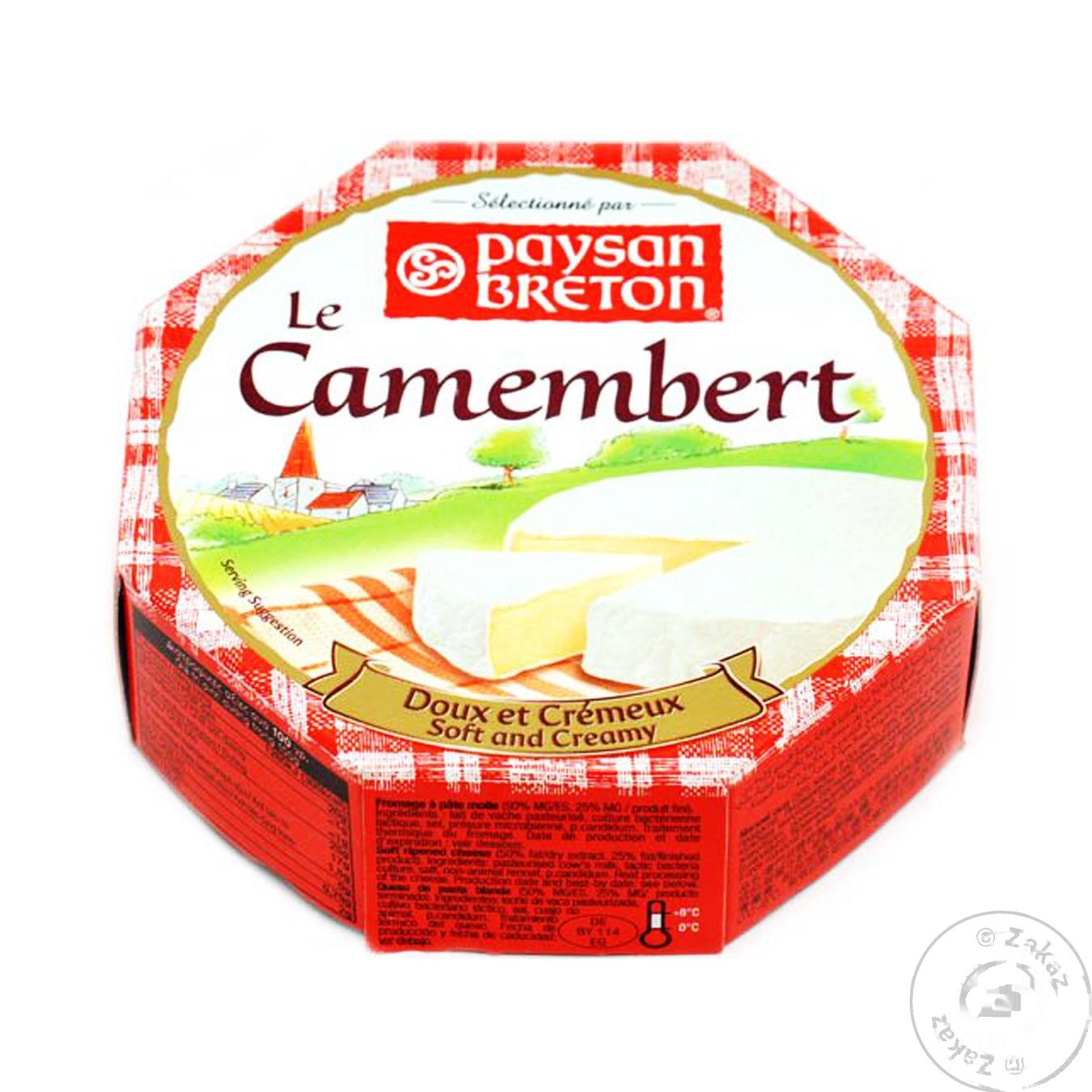 

Сыр Paysan Breton Камамбер мягкий 50% 125г