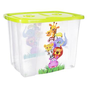 Ящик для зберігання іграшок Eurogold Африканські тварини на колесах 64л - купити, ціни на METRO - фото 1