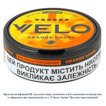 Паучи никотиносодержащие Velo Orange Spark экстра-интенсивный 20шт - купить, цены на NOVUS - фото 1