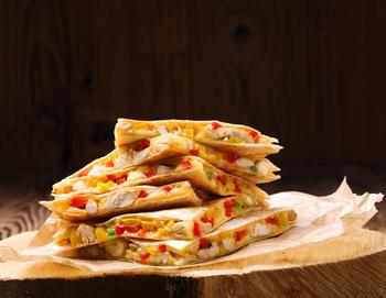 Mexican Quesadilla with Chicken, Cheese and Salsa Sauce 