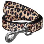 Поводок для собак Waudog нейлоновый S 200см/15мм с рисунком леопард