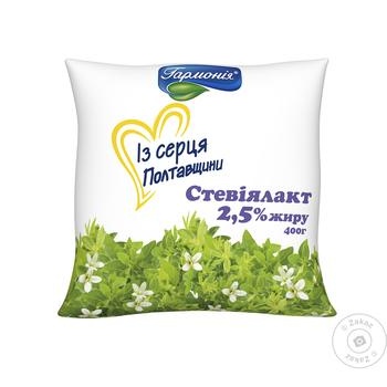 Напій кисломолочний Гармонія Стевіялакт зі стевією 2.5% 400г - купити, ціни на Auchan - фото 1