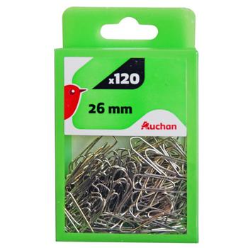 Auchan Silver Paper Clips 26mm 120pcs