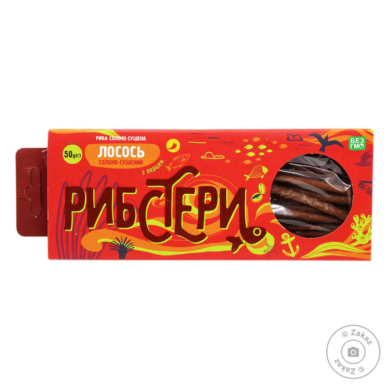 

Лосось Рибстеры с перцем солено-сушеный 50г