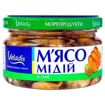 Мясо мидий Veladis подкопченные в масле 200г