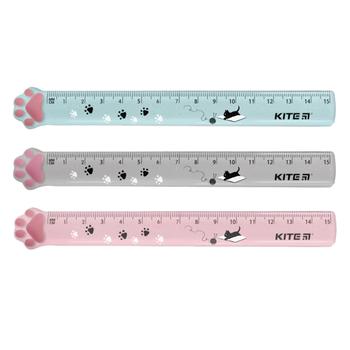 Kite Paws Plastic Ruler with Glitter 15cm K23-020 - buy, prices for Ideal - photo 1