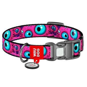Waudog Nylon Dog Collar with QR Passport 25-35cm/15mm with Design of Eye of The Monster - buy, prices for NOVUS - photo 1