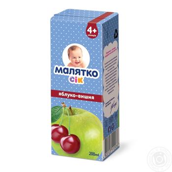 Malyatko Apple-Cherry Juice 200ml - buy, prices for COSMOS - photo 1