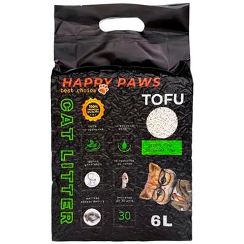Наповнювач гігієнічний Happy Paws Tofu для котів соєвий з ароматом зеленого чаю 6л