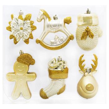 Golden Decoration Set 6pcs - buy, prices for MegaMarket - photo 1