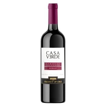 Вино Casa Verde Cabernet Sauvignon-Merlot червоне напівсолодке 12% 0,75л