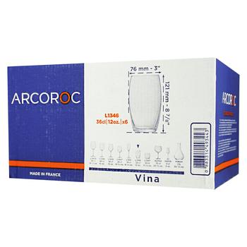 Arcoroc Vina Set of High Glasses 360ml 6pcs - buy, prices for Auchan - photo 1