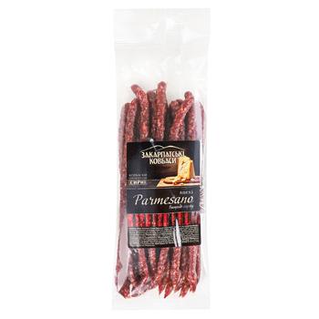 Zakarpatski Kovbasy Snexi Parmesano Raw Smoked Sausages High Grade 200g