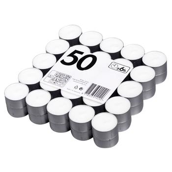 Свічки Bolsius таблетки білі 6г 50шт - купити, ціни на КОСМОС - фото 1