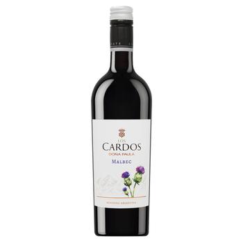 Вино Los Cardos Malbec Mendoza красное сухое 13,5% 0,75л - купить, цены на NOVUS - фото 1