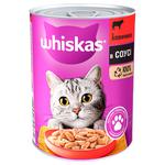 Корм для котів Whiskas з яловичиною в соусі 400г