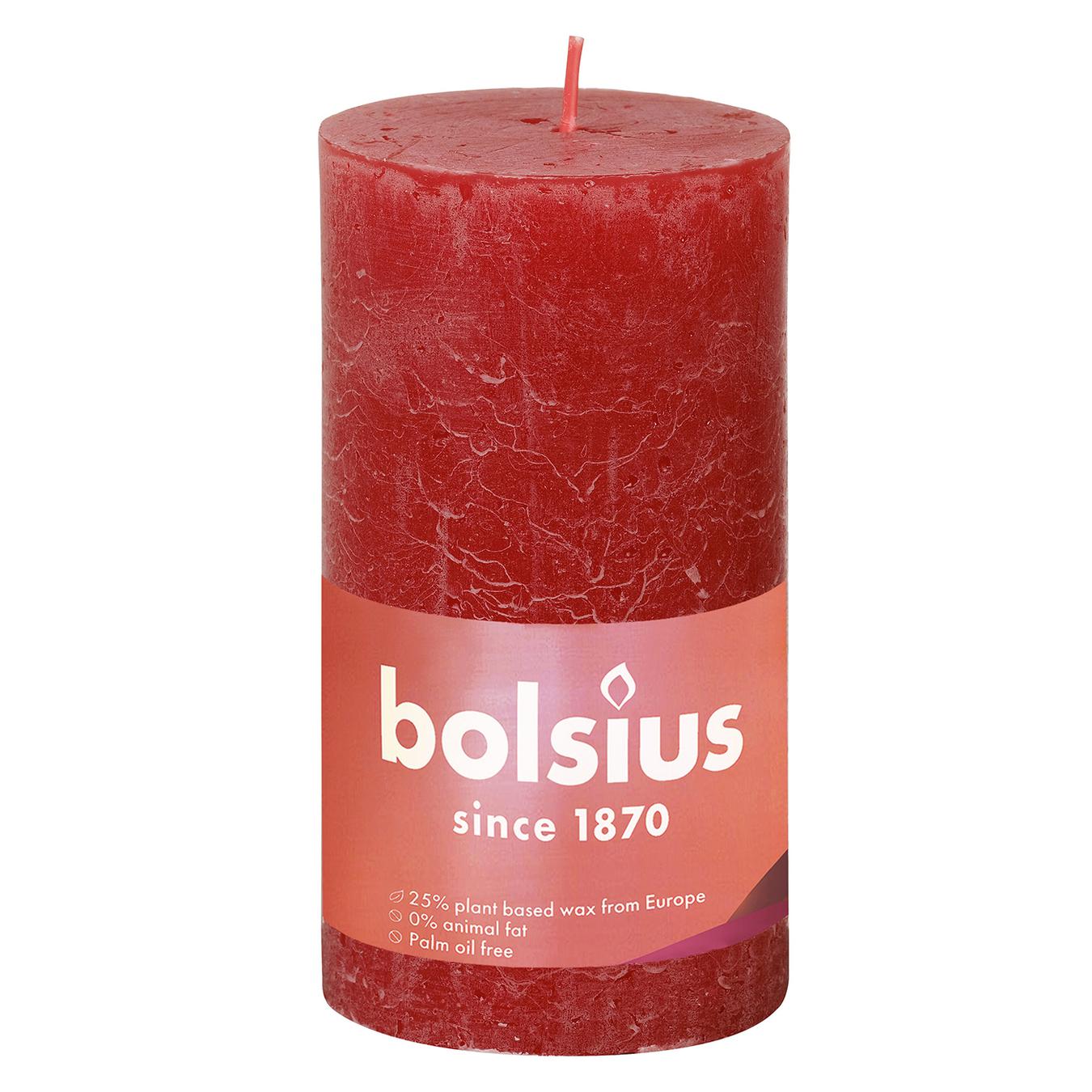 

Свеча Bolsius рустик деликатный красный 130/68