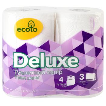 Ecolo Deluxe White 3-ply Toilet Paper 4pcs