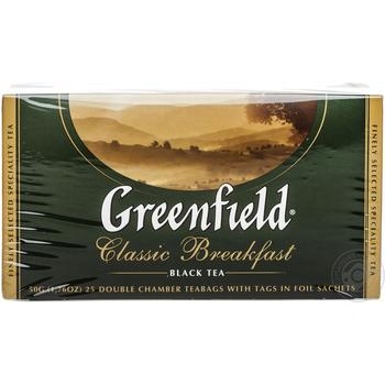 Чай Greenfield чорний Classic Breakfast 25шт*2г купити, ціни на МегаМаркет - фото 2