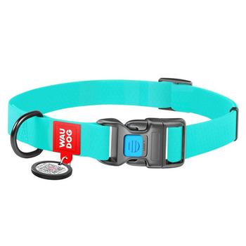 Waudog Waterproof Dog Collar with QR Passport, Luminescent Fastex Buckle 25-35cm/15mm Menthol - buy, prices for MasterZoo - photo 1