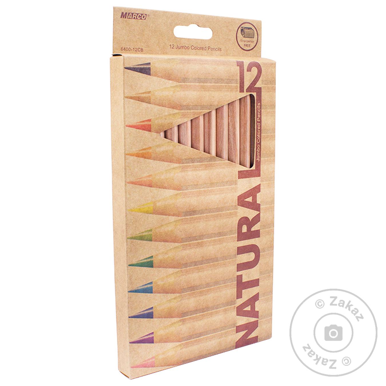 

Карандаши цветные Marco Jumbo Natural с точилкой 12 цветов