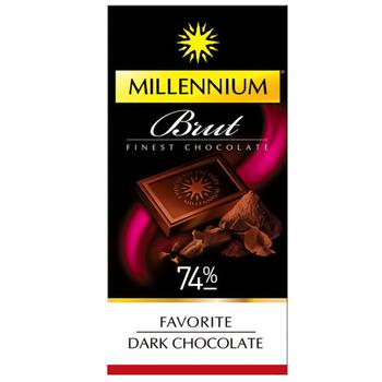 Millennium Favorite Brut Dark Chocolate 74% 100g - buy, prices for - photo 1