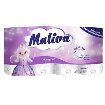 Maliva Romance 3-ply Toilet Paper 8pcs   - buy, prices for Tavria V - photo 1