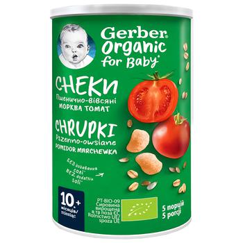 Снек Gerber Organic пшенично-овсяный с томатами и морковью 35г - купить, цены на NOVUS - фото 1