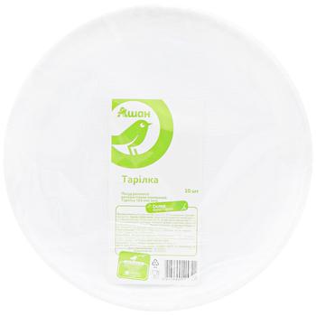 Auchan Dessert Disposable Plate 16.5cm 10pcs - buy, prices for Auchan - photo 1