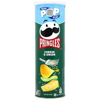 Чипсы Pringles картофельные со вкусом сыра и лука 165г - купить, цены на КОСМОС - фото 1