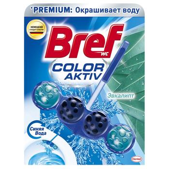 Туалетные блоки для унитаза Bref Сила Актив Цветная вода Свежесть Эвкалипта 50г