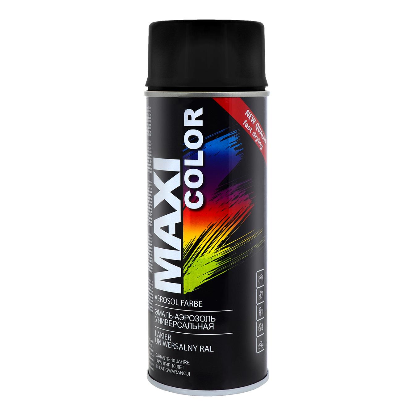 

Эмаль аэрозольная Maxi Color универсальная декоративная черная матовая 400мл