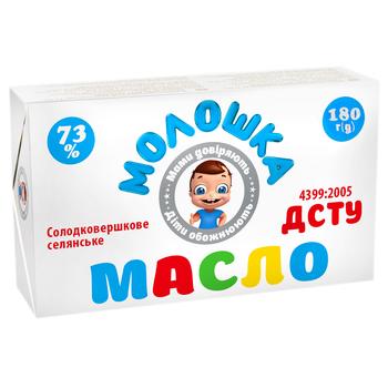 Масло Молошка Селянське 73% 180г - купити, ціни на Auchan - фото 1