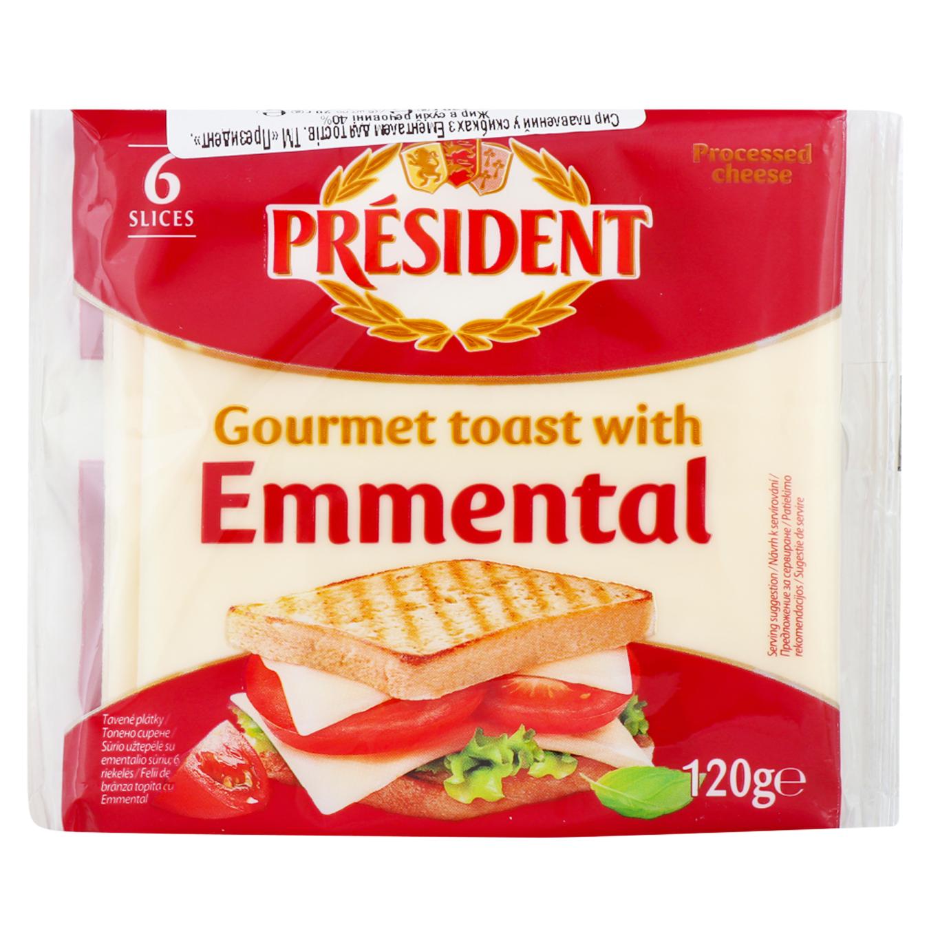 

Сыр плавленый President emmental для тостов 120г