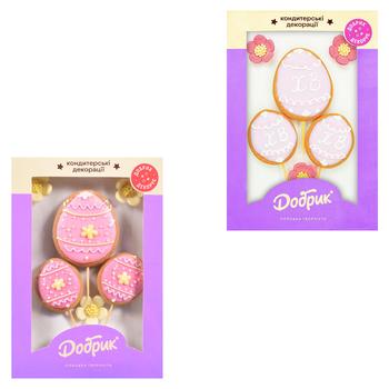 Dobryk Easter Gingerbreads Confectionery Decorations with Natural Dyes 6pcs