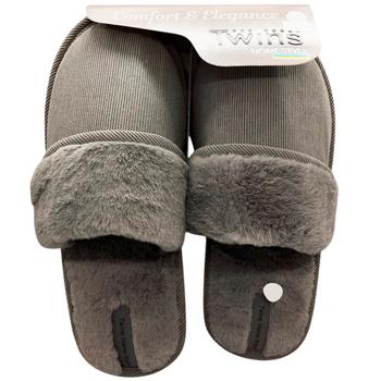 Капці чоловічі Twins 15876 HS-OZ вельвет хутро сірі р.40/41 - купити, ціни на Ідеал - фото 1