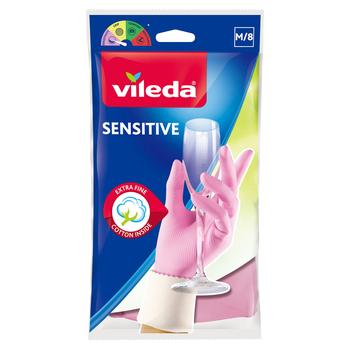 Перчатки хозяйственные Vileda Sensitive латексные М