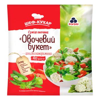 Суміш овочева Рудь Шеф-кухар Овочевий букет швидкозаморожена 400г - купити, ціни на МегаМаркет - фото 1