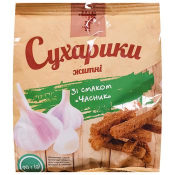 Сухари 7 ржаные со вкусом чеснока 90г - купить, цены на Таврия В - фото 1