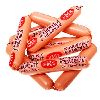 Sausages Bezliudivskiy myasokombinat cjsc Lakomka milk Ukraine - buy, prices for Tavria V - photo 1