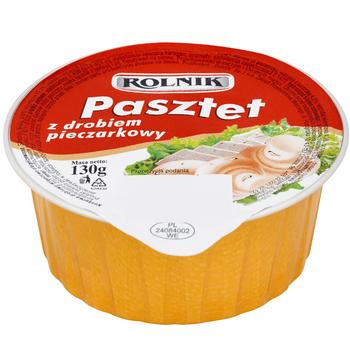 Паштет Rolnik из домашней птицы с грибами 130г - купить, цены на Чудо Маркет - фото 1