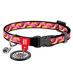 Waudog Nylon Collar for Cats and Dogs of Small Breeds with QR Passport XS 20-30cm/10mm with Bananas Design