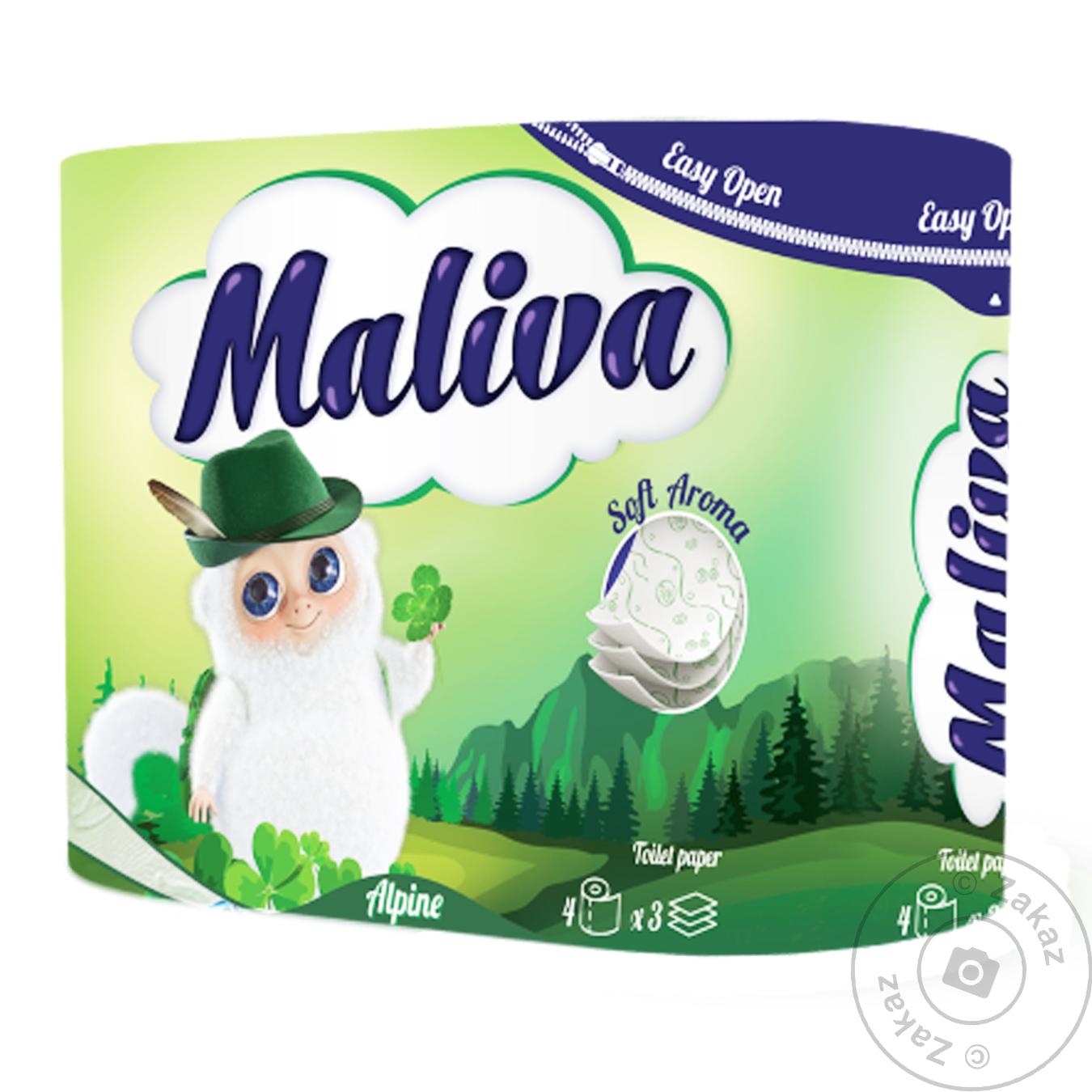 

Бумага туалетная Maliva трехслойная 4шт