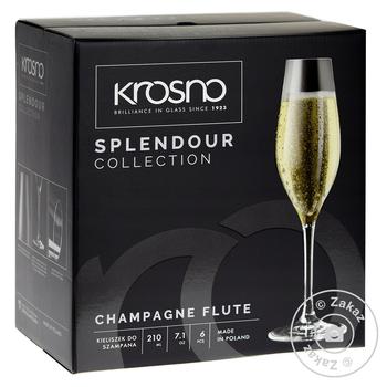 Krosno Splendour Set of Glasses for Champagne 210ml 6pcs - buy, prices for MegaMarket - photo 1