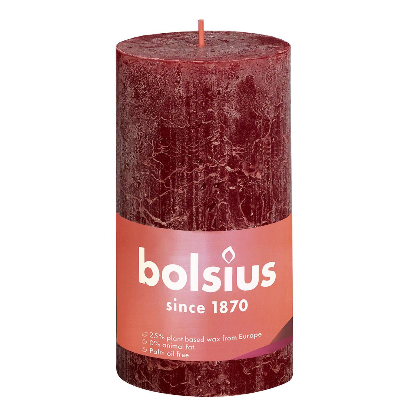 

Свеча Bolsius рустик красный бархат 130/68