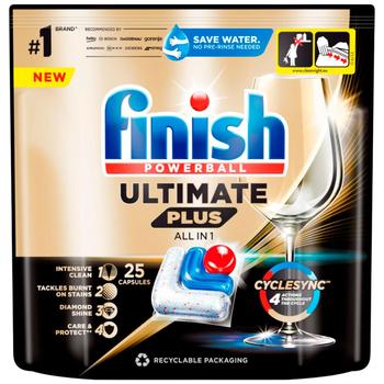 Таблетки для посудомоечных машин Finish Ultimate Plus All in One 25шт - купить, цены на КОСМОС - фото 1