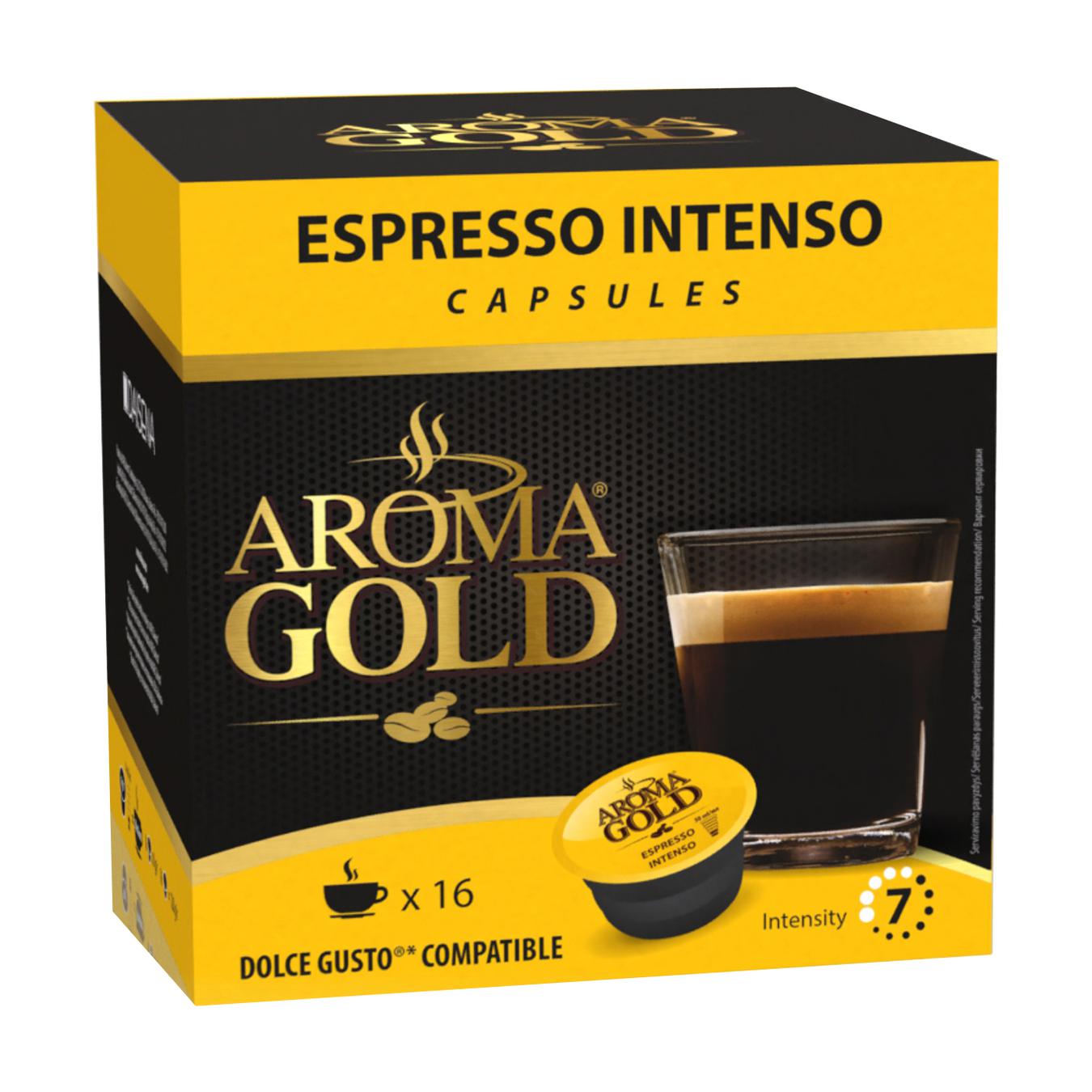 

Кофе Aroma Gold Espresso Intenso молотый в капсулах для кофемашин 128г