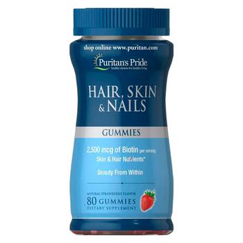 Puritan's Pride Strawberry Flavored Hair, Skin & Nails Vitamin 80 gummies - buy, prices for Biotus - photo 1