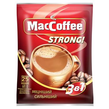 Напій кавовий MacCoffee Strong 3в1 розчинний 16г х 25шт - купити, ціни на Auchan - фото 1