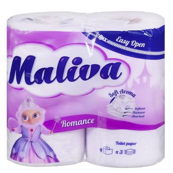 Maliva Romance 3-ply Toilet Paper 4pcs   - buy, prices for Tavria V - photo 1